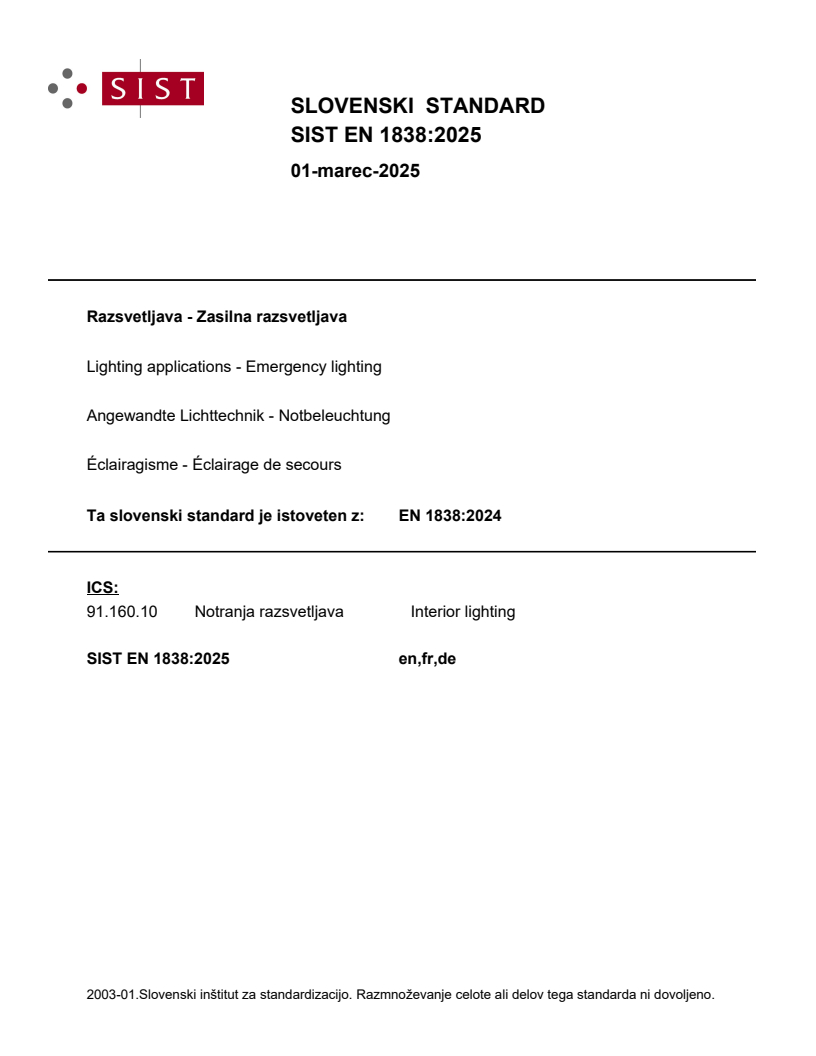 EN 1838:2024 EN 1838:2025 - BARVE - Page 1 preview