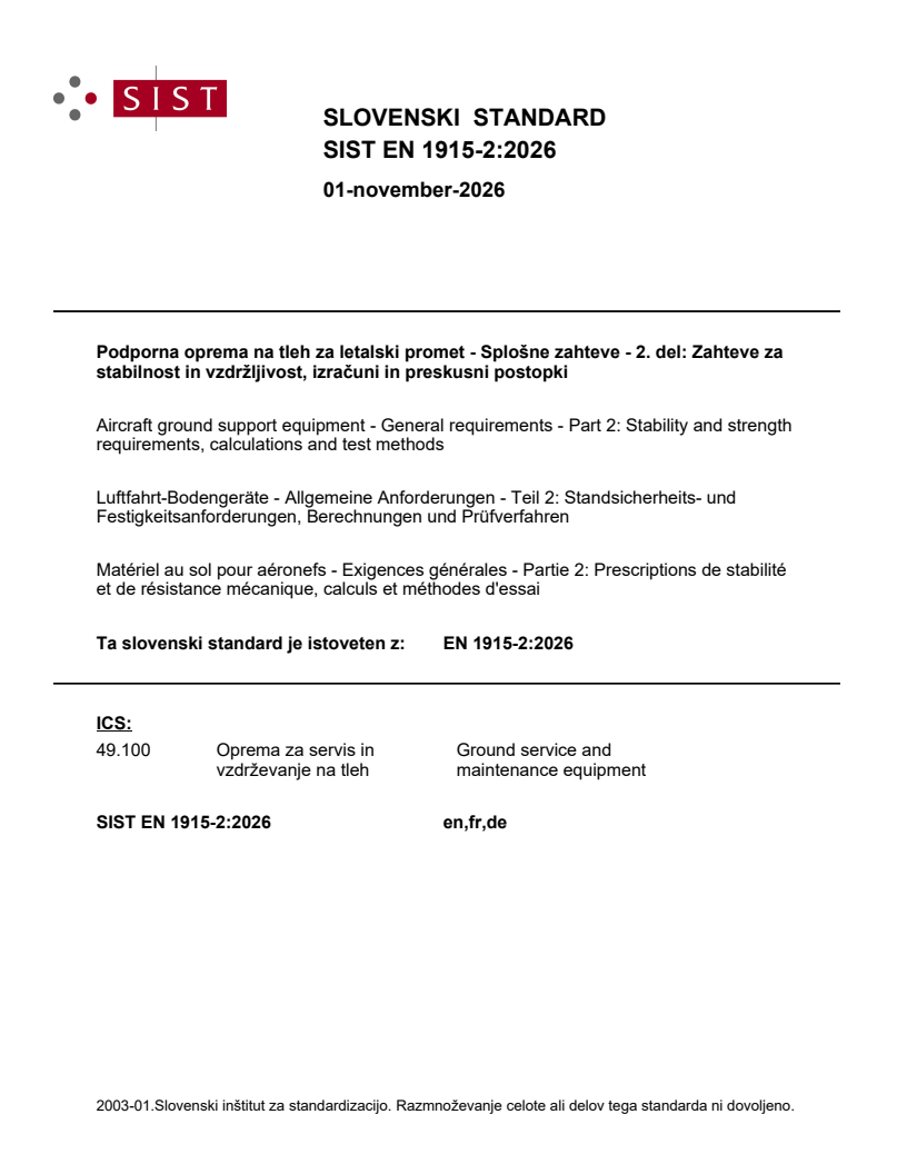 SIST EN 1915-2:2026 SIST EN 1915-2:2026 - Page 1 preview