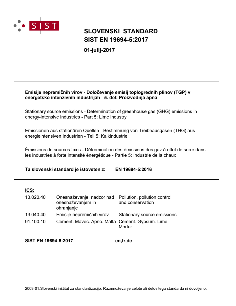 EN 19694-5:2016 EN 19694-5:2017 - BARVE - Page 1 preview