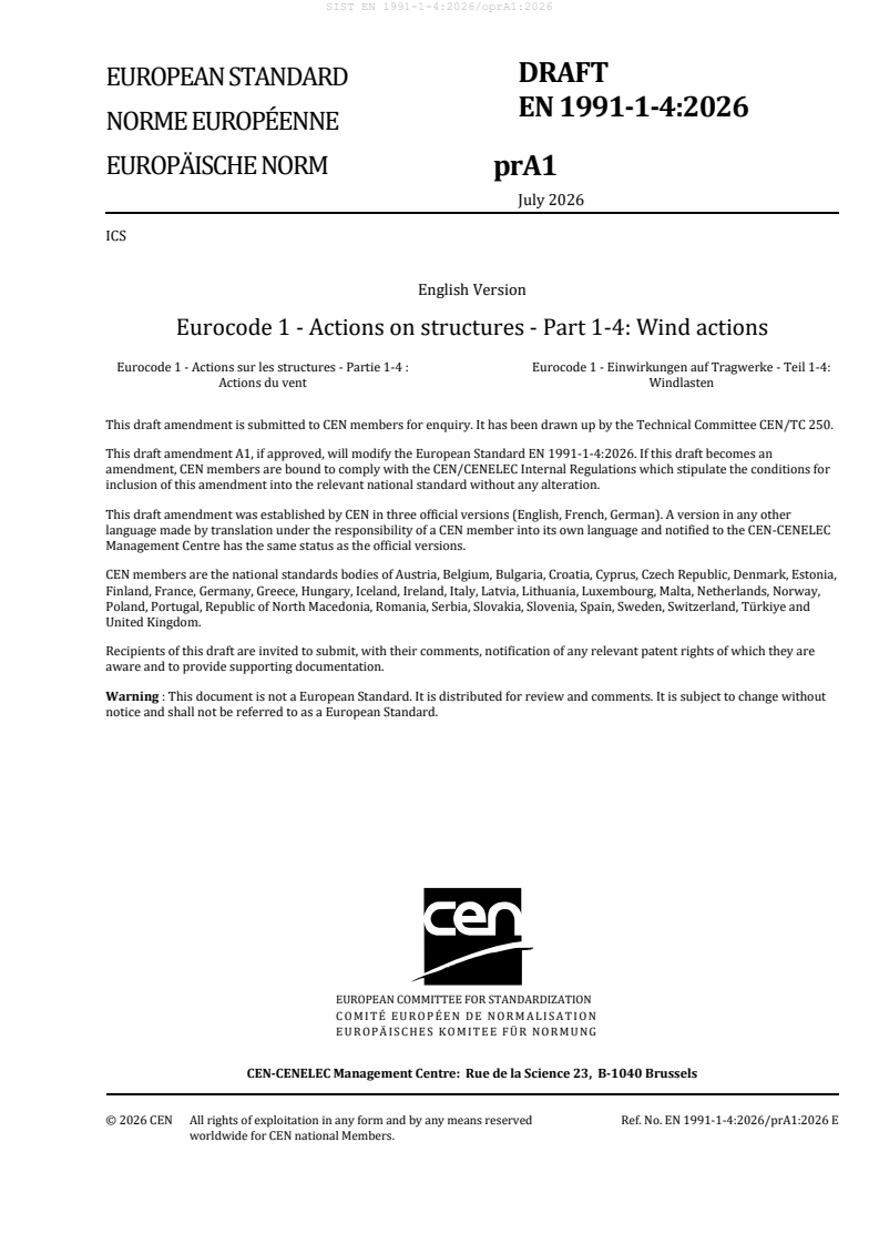EN 1991-1-4:2026/prA1 EN 1991-1-4:2026/oprA1:2026 - Page 3 preview