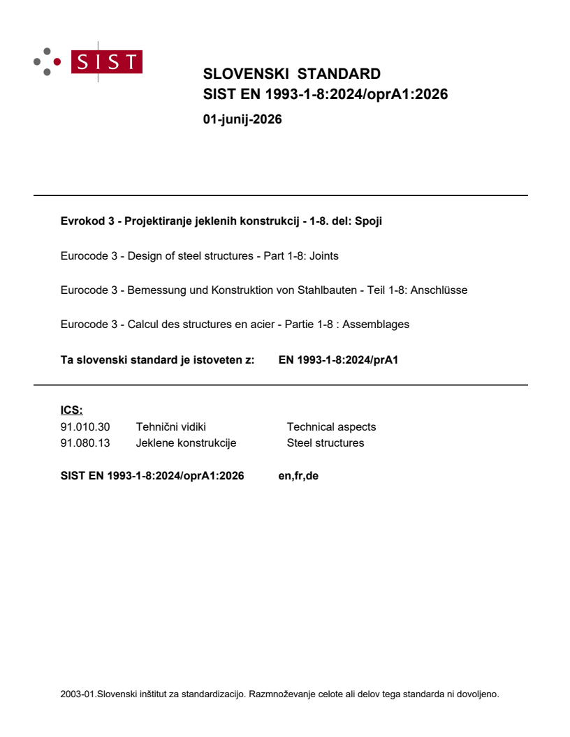 EN 1993-1-8:2024/prA1 EN 1993-1-8:2024/oprA1:2026 - Page 1 preview