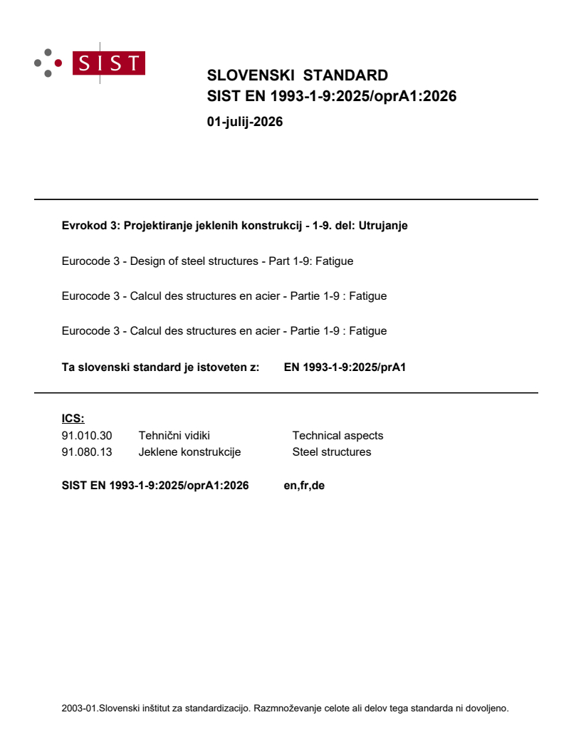 EN 1993-1-9:2025/prA1 EN 1993-1-9:2025/oprA1:2026 - Page 1 preview