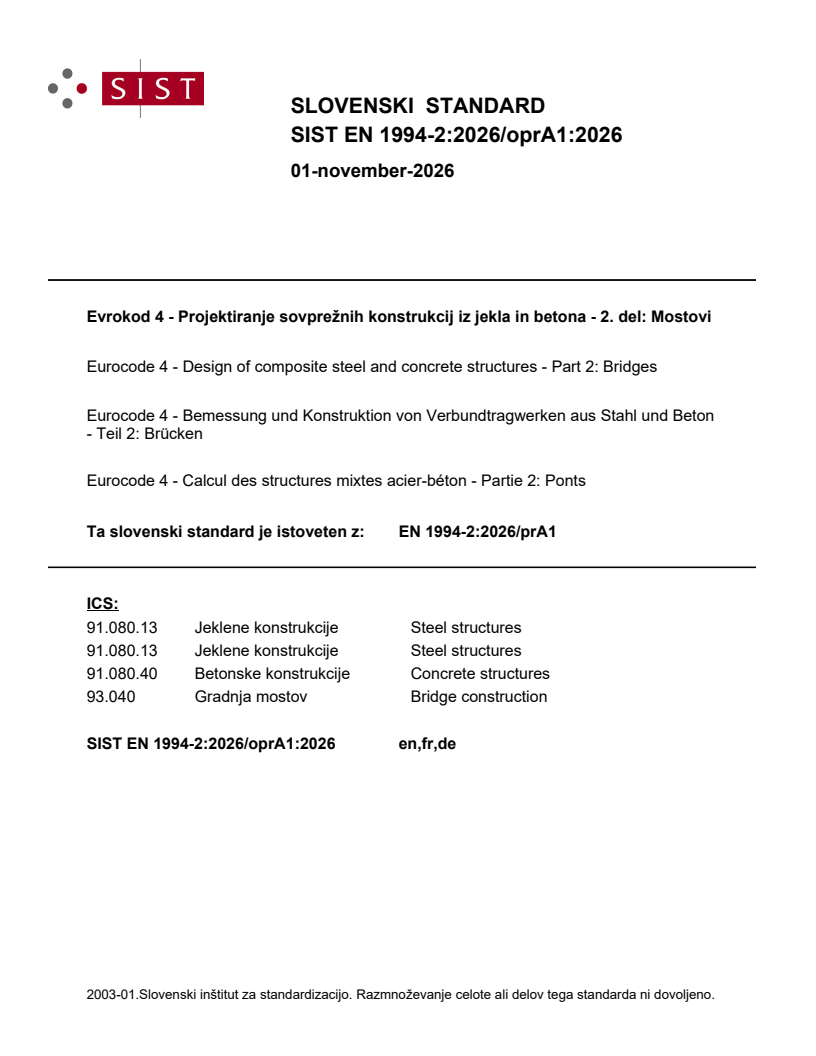 EN 1994-2:2026/prA1 EN 1994-2:2026/oprA1:2026 - Page 1 preview
