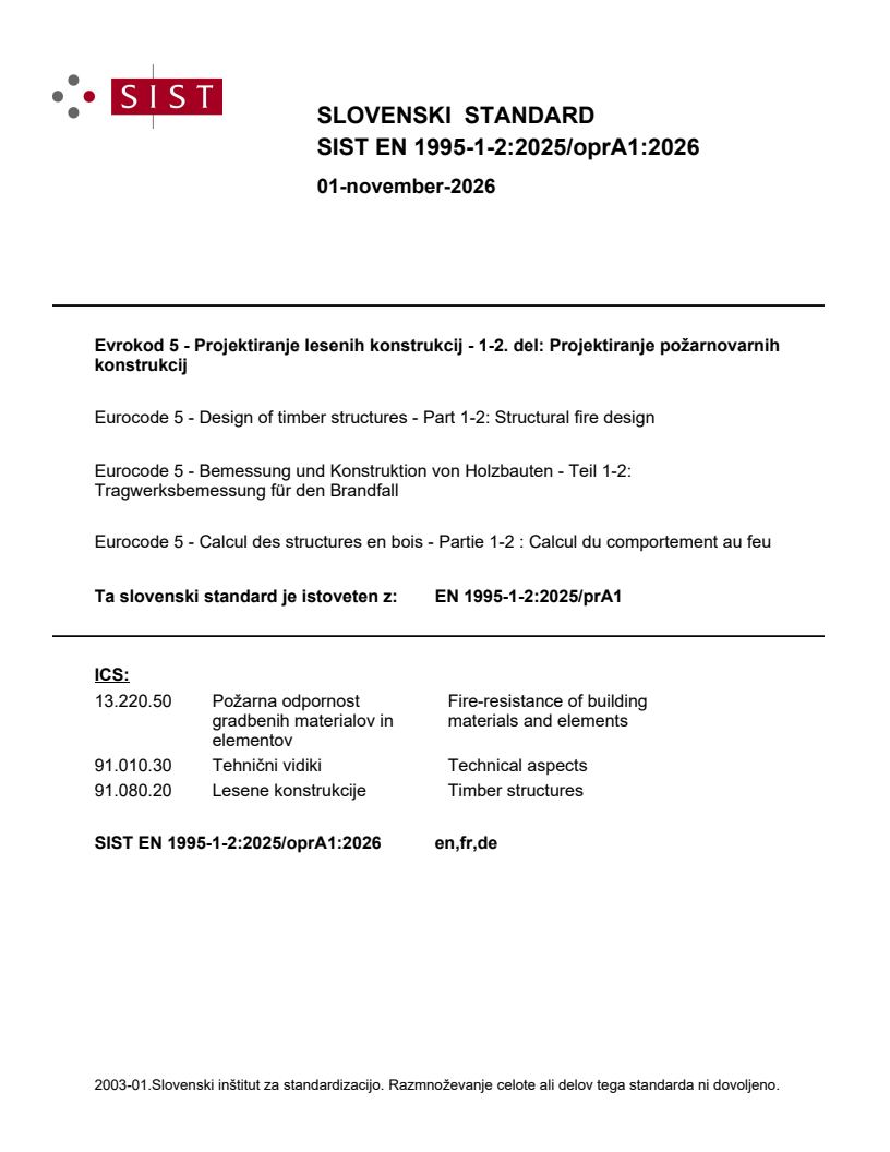 SIST EN 1995-1-2:2025/oprA1:2026 SIST EN 1995-1-2:2025/oprA1:2026 - Page 1 preview