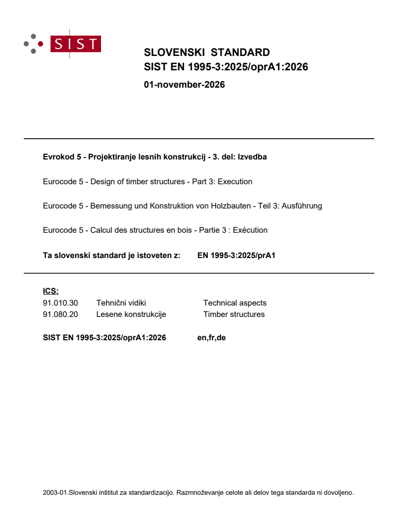 EN 1995-3:2025/prA1 EN 1995-3:2025/oprA1:2026 - Page 1 preview