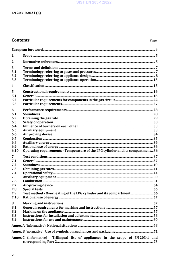 EN 203-1:2021 EN 203-1:2022 - Page 4 preview