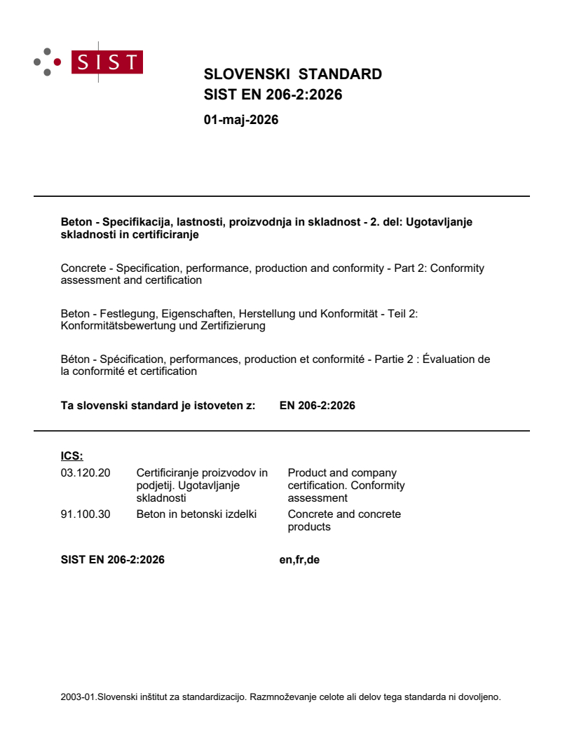 EN 206-2:2026 EN 206-2:2026 - Page 1 preview