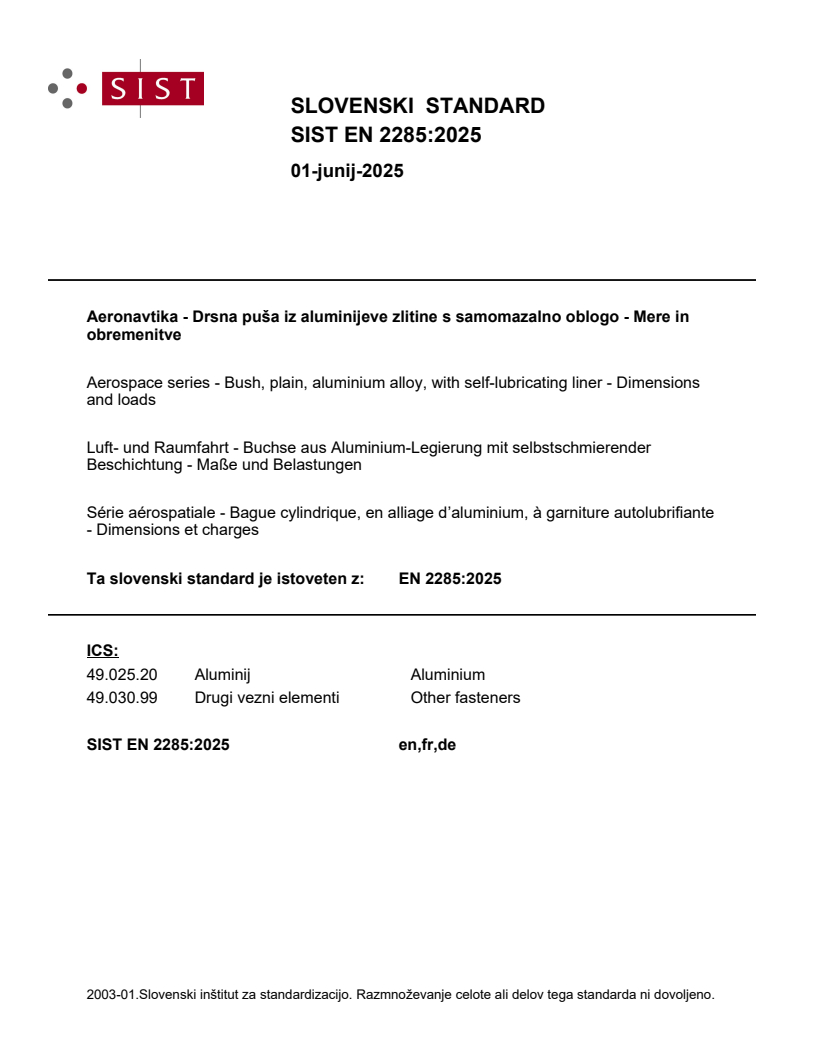 EN 2285:2025 EN 2285:2025 - Page 1 preview
