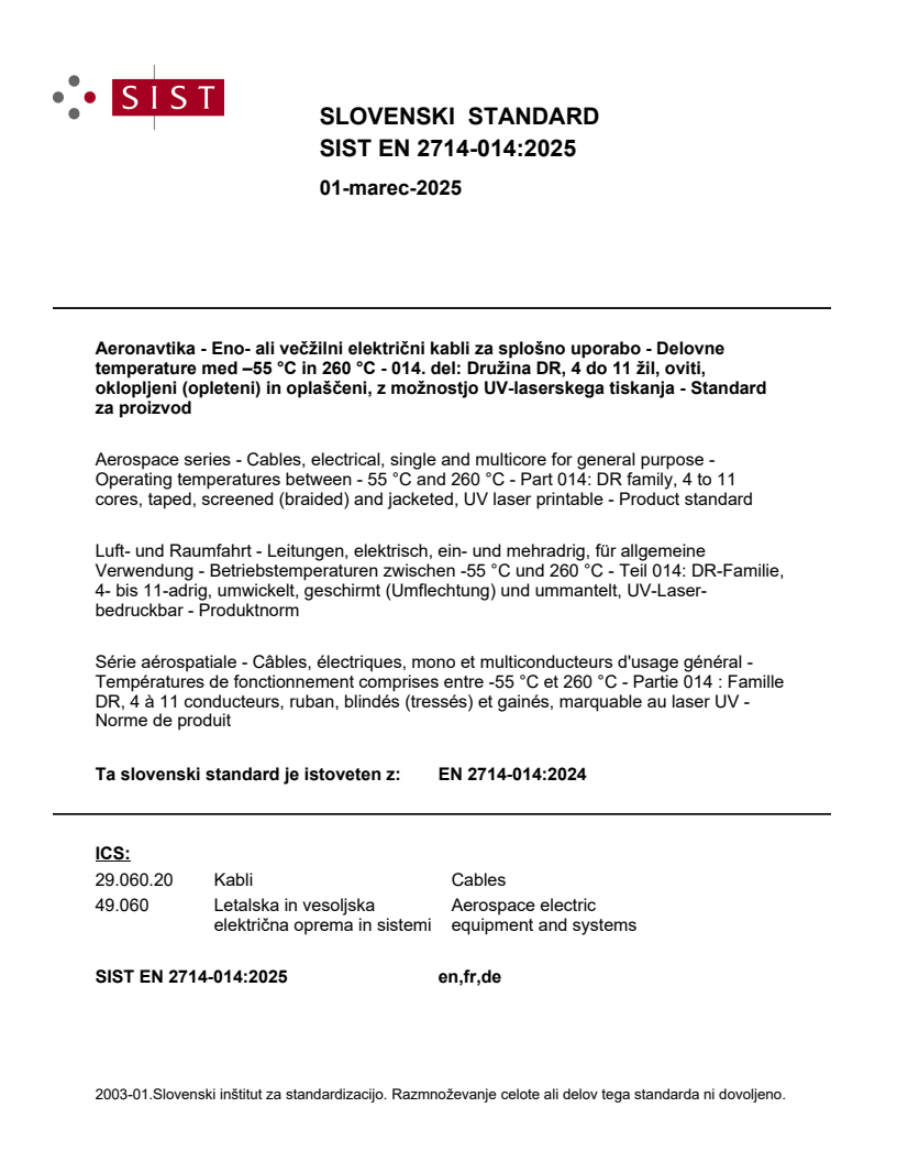 SIST EN 2714-014:2025 SIST EN 2714-014:2025 - Page 1 preview