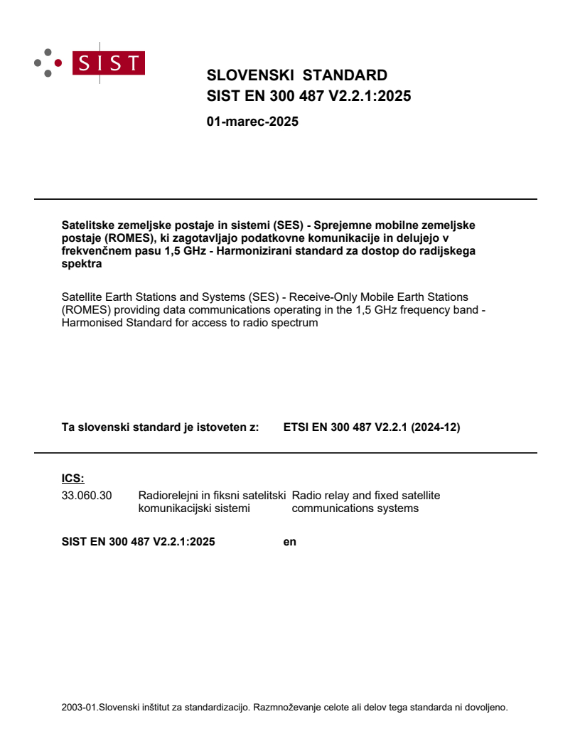 SIST EN 300 487 V2.2.1:2025 SIST EN 300 487 V2.2.1:2025 - Page 1 preview