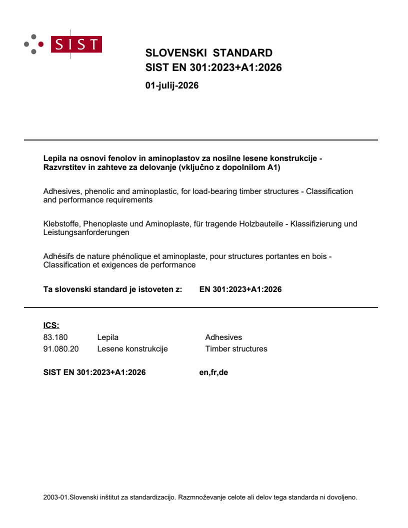 EN 301:2023+A1:2026 EN 301:2023+A1:2026 - Page 1 preview
