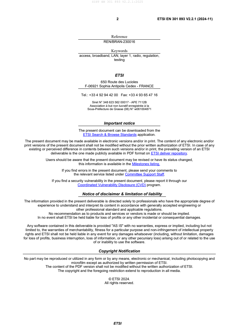 SIST EN 301 893 V2.2.1:2025 SIST EN 301 893 V2.2.1:2025 - BARVE - Page 4 preview