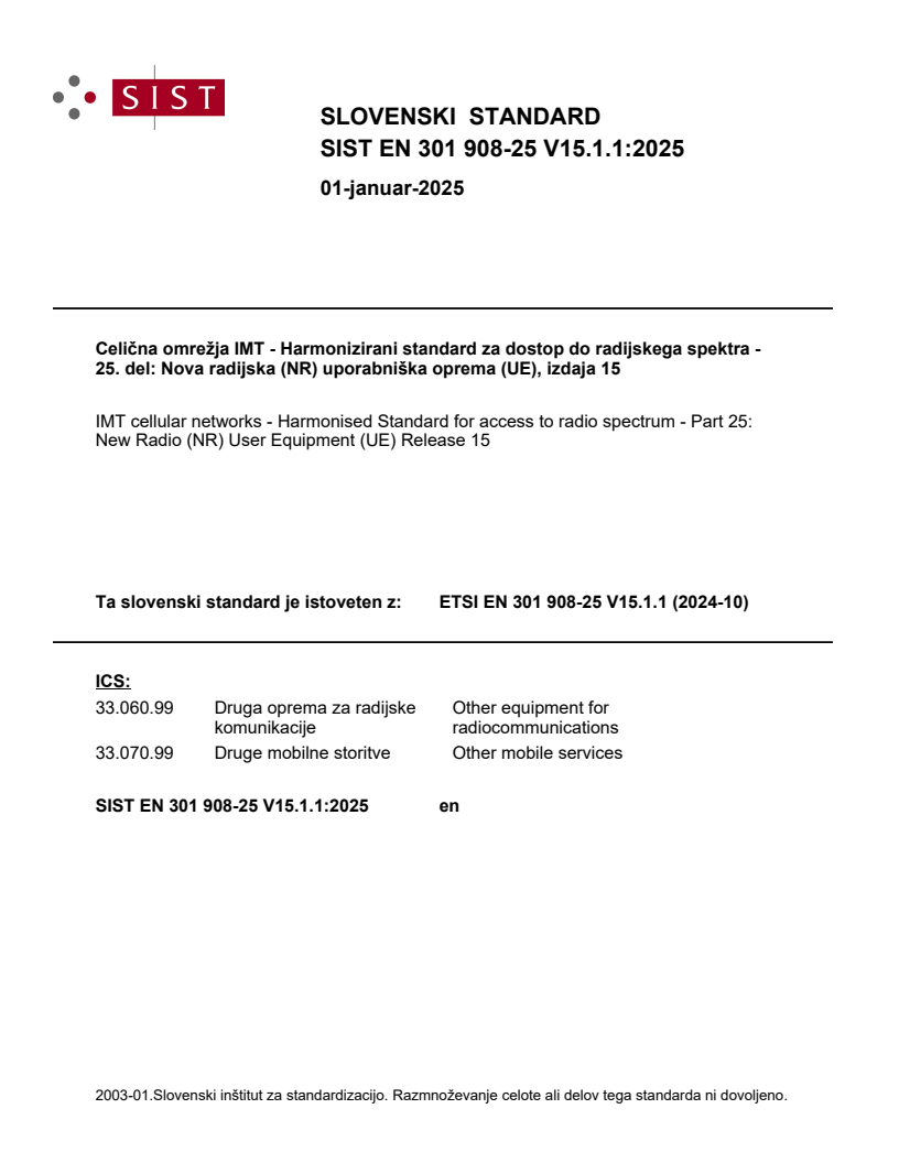 SIST EN 301 908-25 V15.1.1:2025 SIST EN 301 908-25 V15.1.1:2025 - BARVE - Page 1 preview