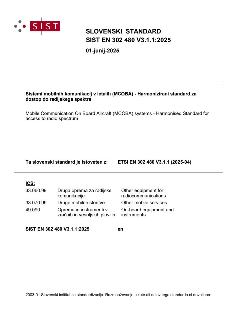 SIST EN 302 480 V3.1.1:2025 SIST EN 302 480 V3.1.1:2025 - BARVE - Page 1 preview