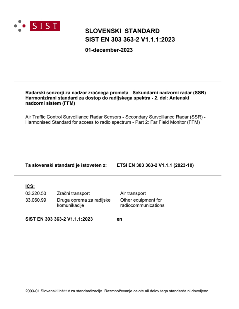 SIST EN 303 363-2 V1.1.1:2023 SIST EN 303 363-2 V1.1.1:2023 - BARVE - Page 1 preview