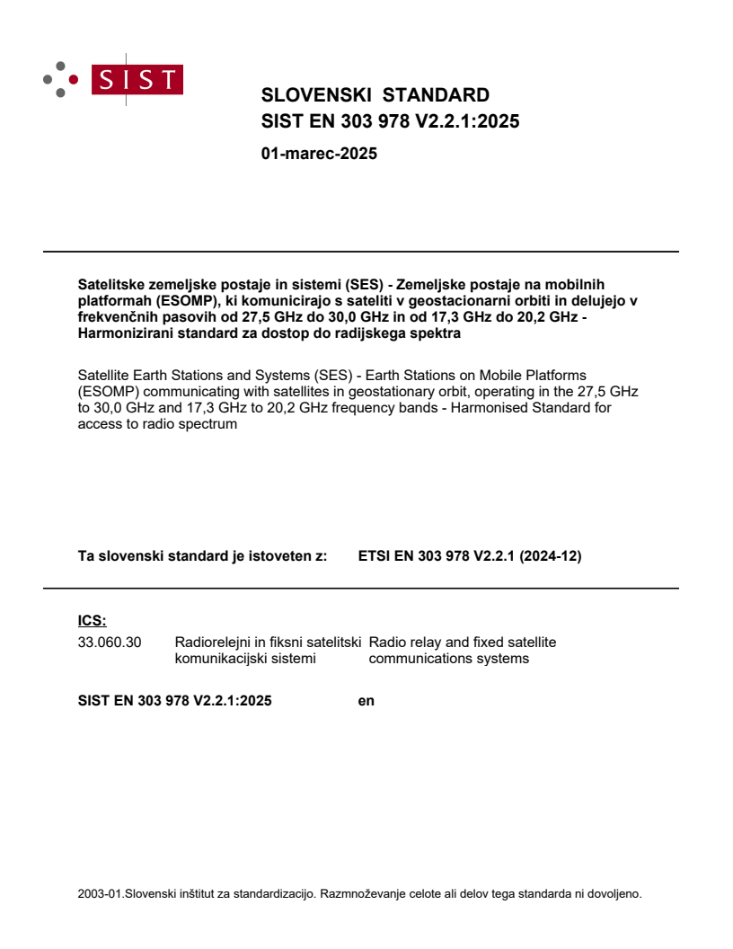 ETSI EN 303 978 V2.2.1 (2024-12) EN 303 978 V2.2.1:2025 - BARVE - Page 1 preview
