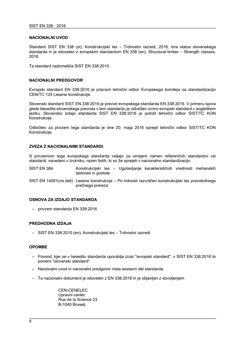 SIST EN 338:2016 SIST EN 338:2016 - BARVE - Page 2 preview