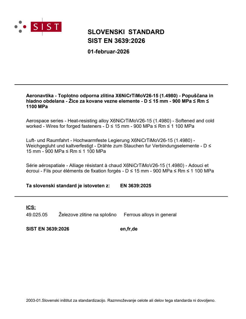 SIST EN 3639:2026