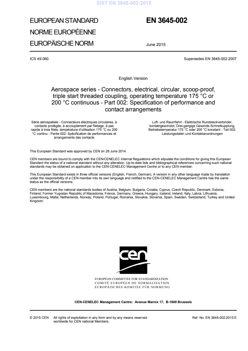 EN 3645-002:2015 EN 3645-002:2015 - Page 3 preview