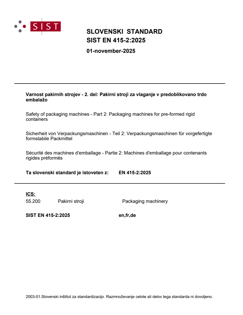 SIST EN 415-2:2025 - BARVE