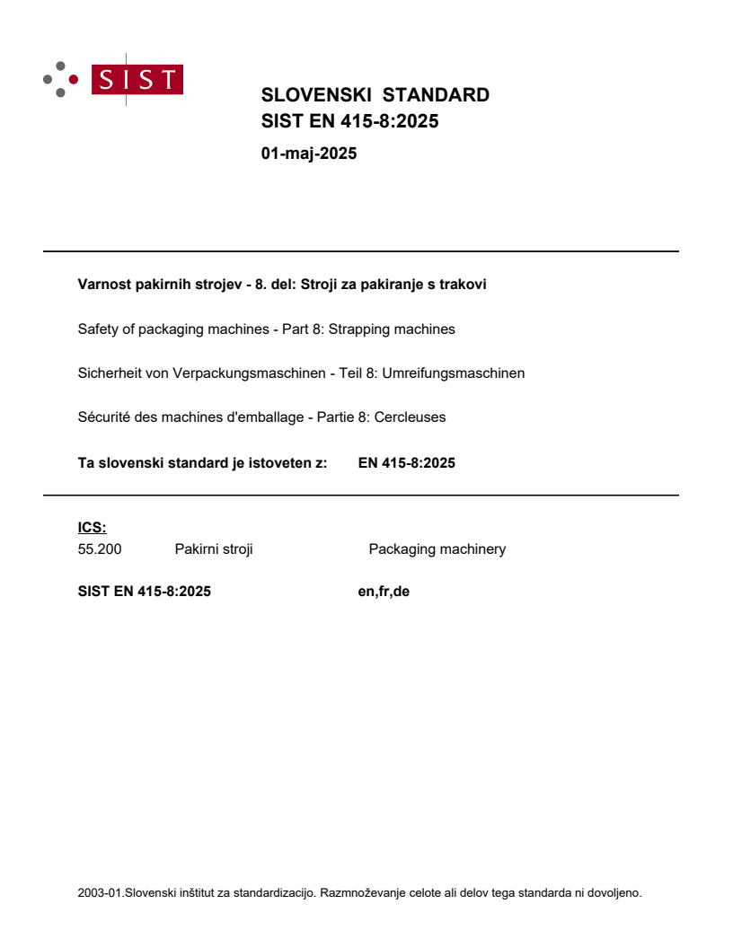 EN 415-8:2025 EN 415-8:2025 - BARVE - Page 1 preview