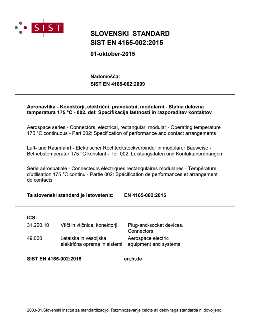 EN 4165-002:2015 EN 4165-002:2015 - Page 1 preview