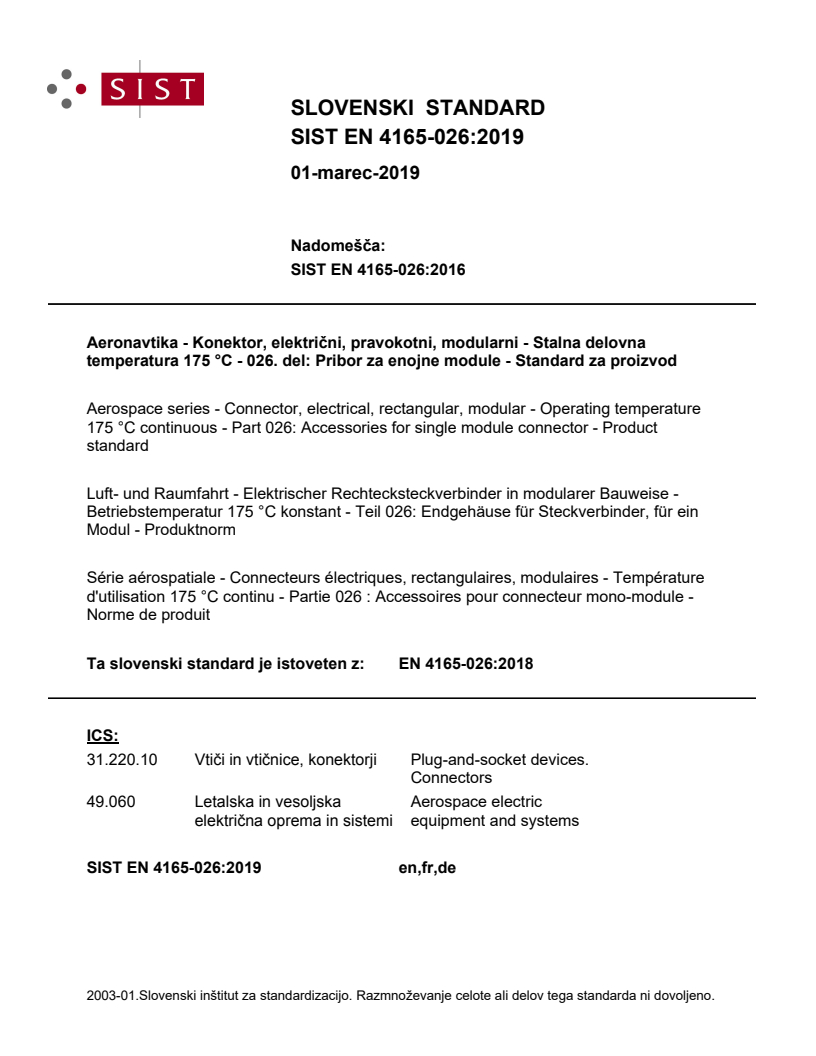 EN 4165-026:2018 EN 4165-026:2019 - Page 1 preview