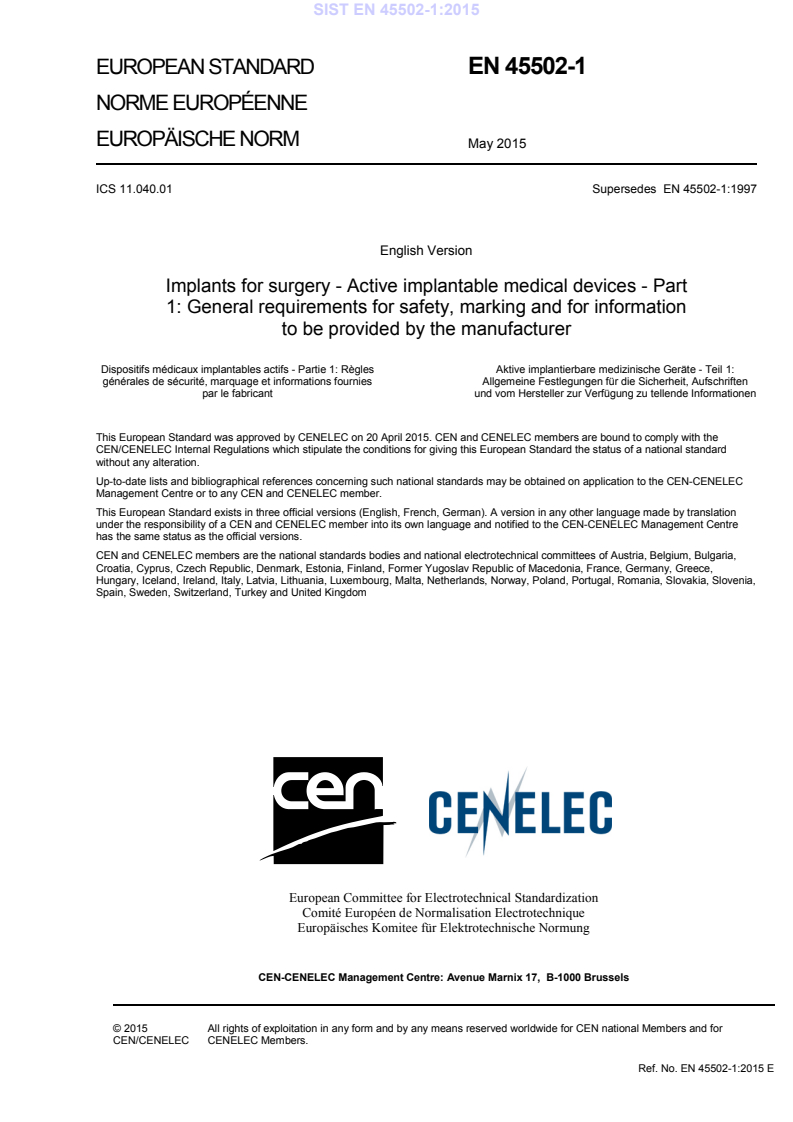 EN 45502-1:2015 EN 45502-1:2015 - BARVE - Page 3 preview