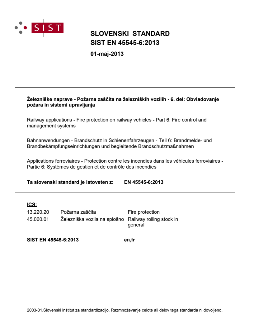 EN 45545-6:2013 EN 45545-6:2013 - Page 1 preview