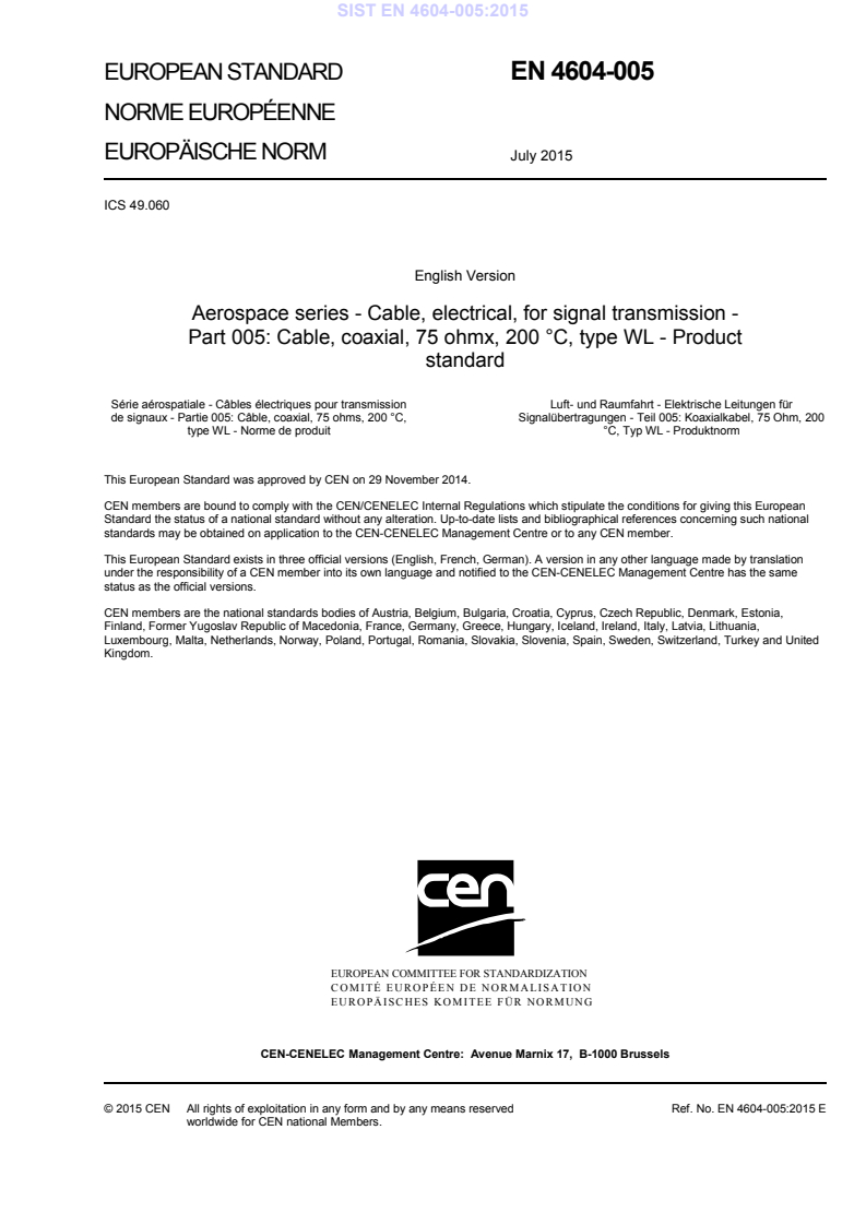 EN 4604-005:2015 EN 4604-005:2015 - BARVE - Page 3 preview