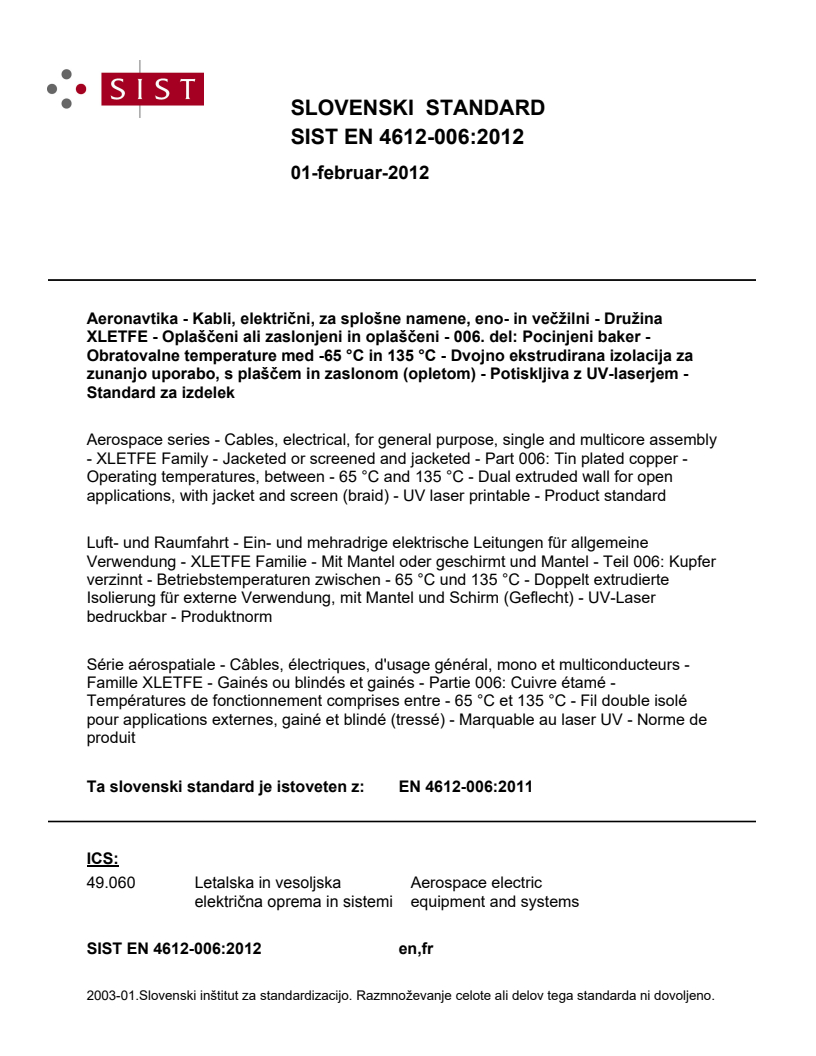 EN 4612-006:2011 EN 4612-006:2012 - Page 1 preview