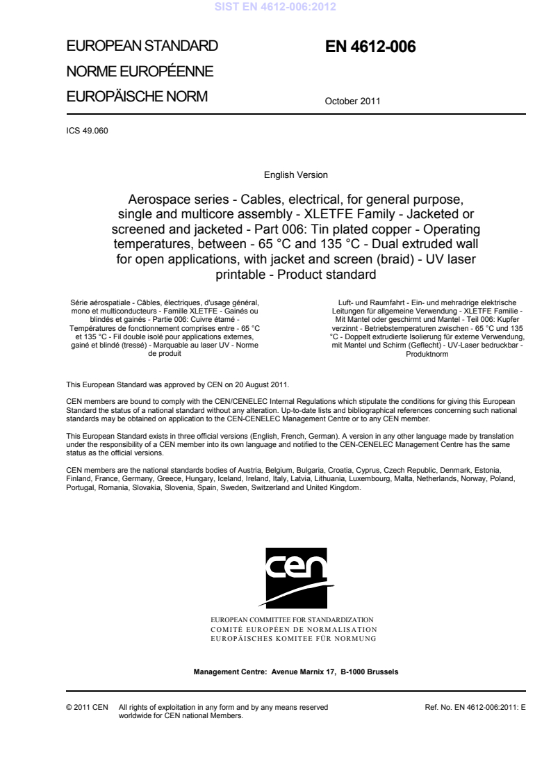 EN 4612-006:2011 EN 4612-006:2012 - Page 3 preview