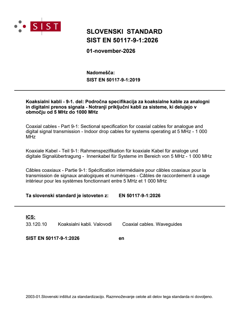 SIST EN 50117-9-1:2026 SIST EN 50117-9-1:2026 - Page 1 preview