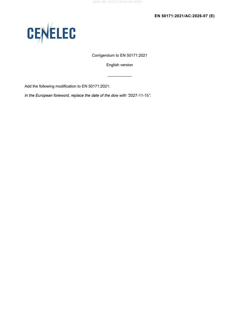 SIST EN 50171:2022/AC:2026 SIST EN 50171:2022/AC:2026 - Page 3 preview