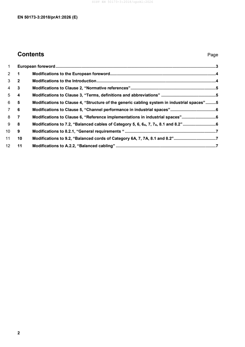 EN 50173-3:2018/prA1:2026 EN 50173-3:2018/oprA1:2026 - Page 4 preview