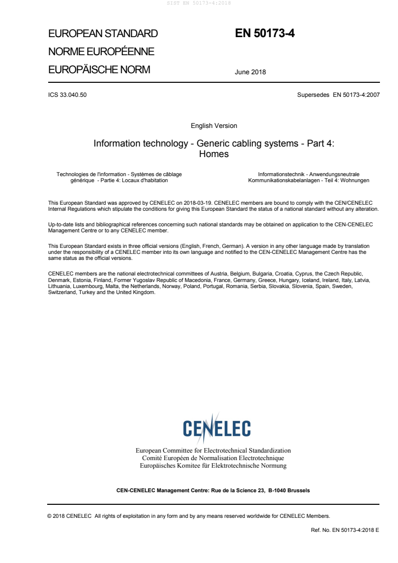 SIST EN 50173-4:2018