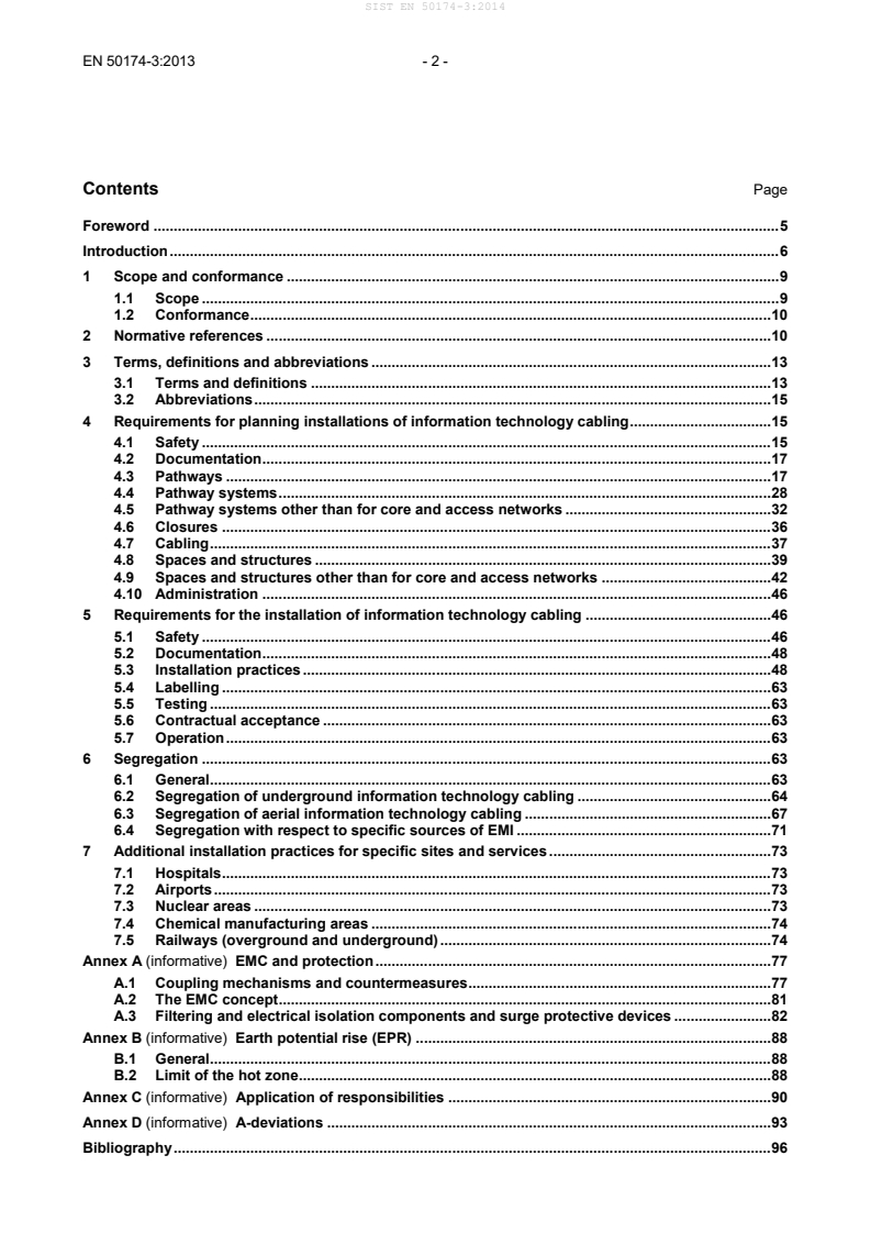 EN 50174-3:2013 EN 50174-3:2014 - BARVE - Page 4 preview