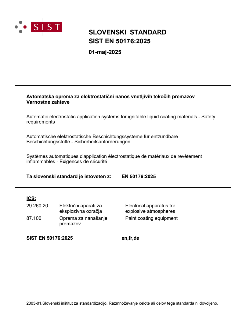 EN 50176:2025 EN 50176:2025 - BARVE - Page 1 preview