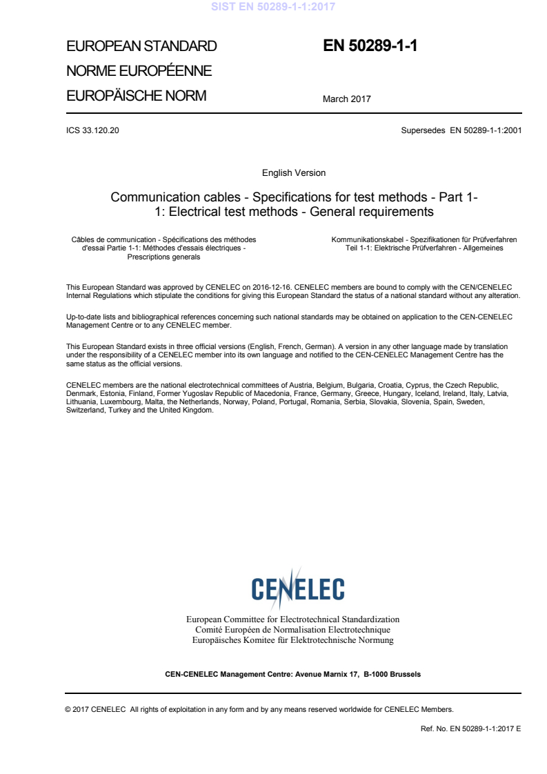 EN 50289-1-1:2017 EN 50289-1-1:2017 - BARVE - Page 3 preview