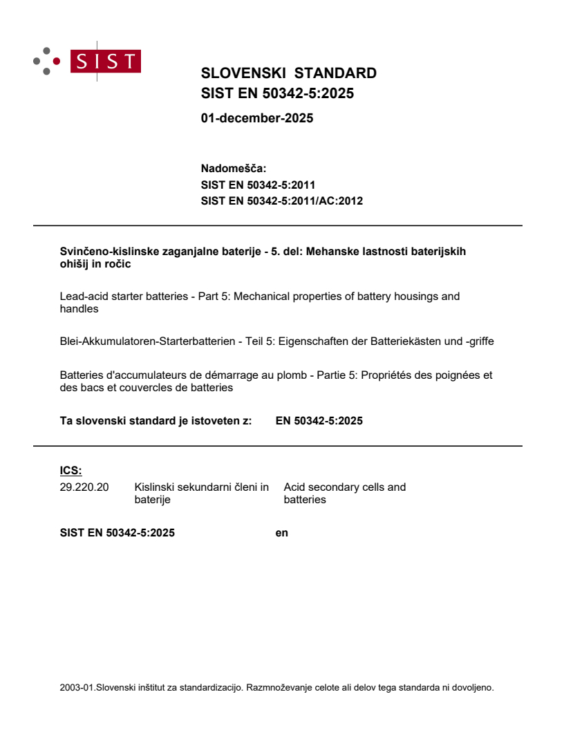 SIST EN 50342-5:2025 - BARVE