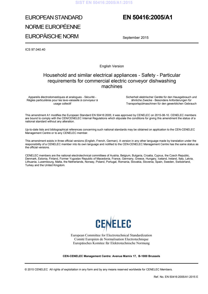 EN 50416:2005/A1:2015 EN 50416:2005/A1:2015 - BARVE - Page 3 preview