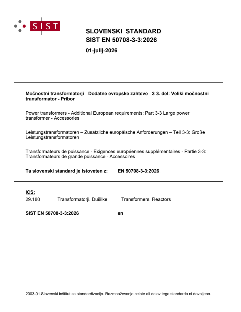 SIST EN 50708-3-3:2026 SIST EN 50708-3-3:2026 - Page 1 preview