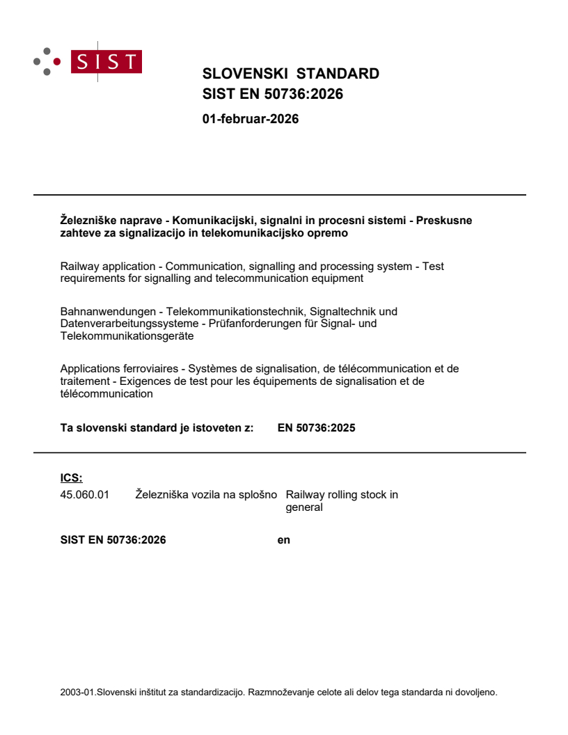 EN 50736:2026 - BARVE