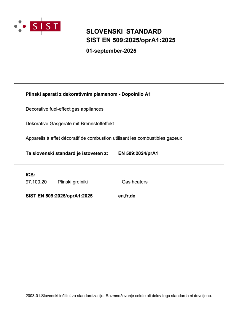 EN 509:2025/oprA1:2025