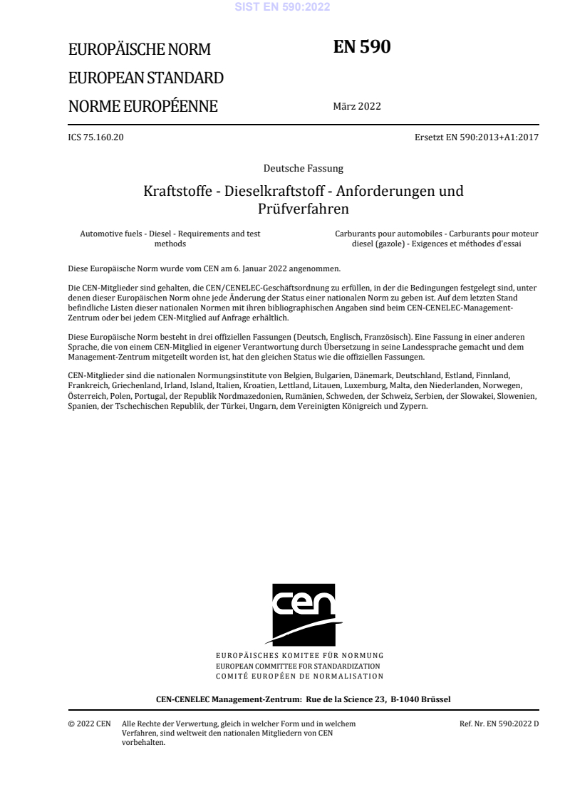EN 590:2022 EN 590:2022 (DE) - Page 3 preview