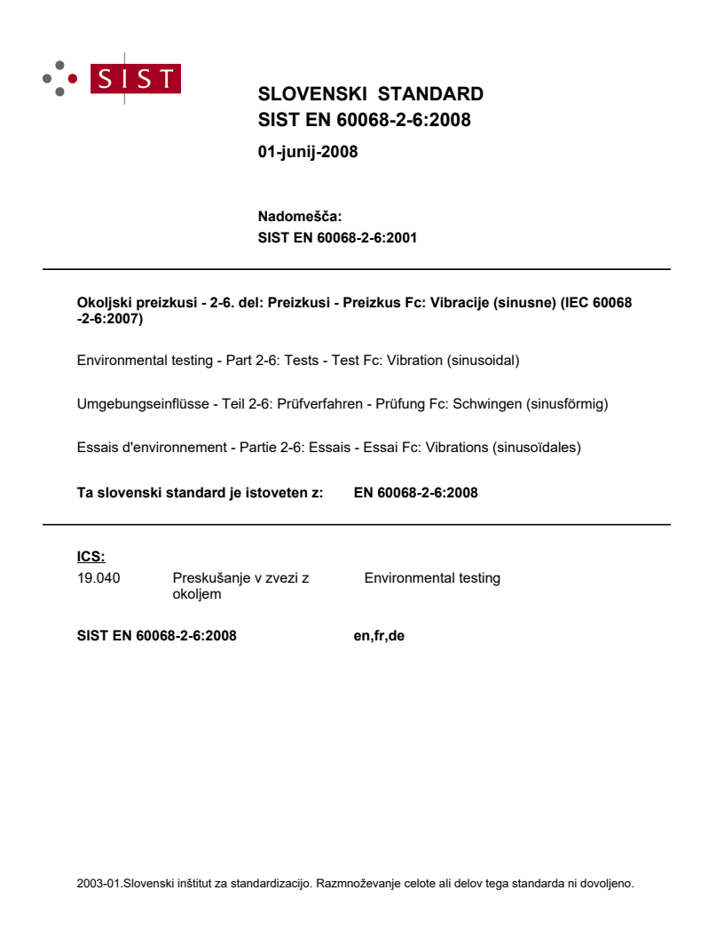 SIST EN 60068-2-6:2008