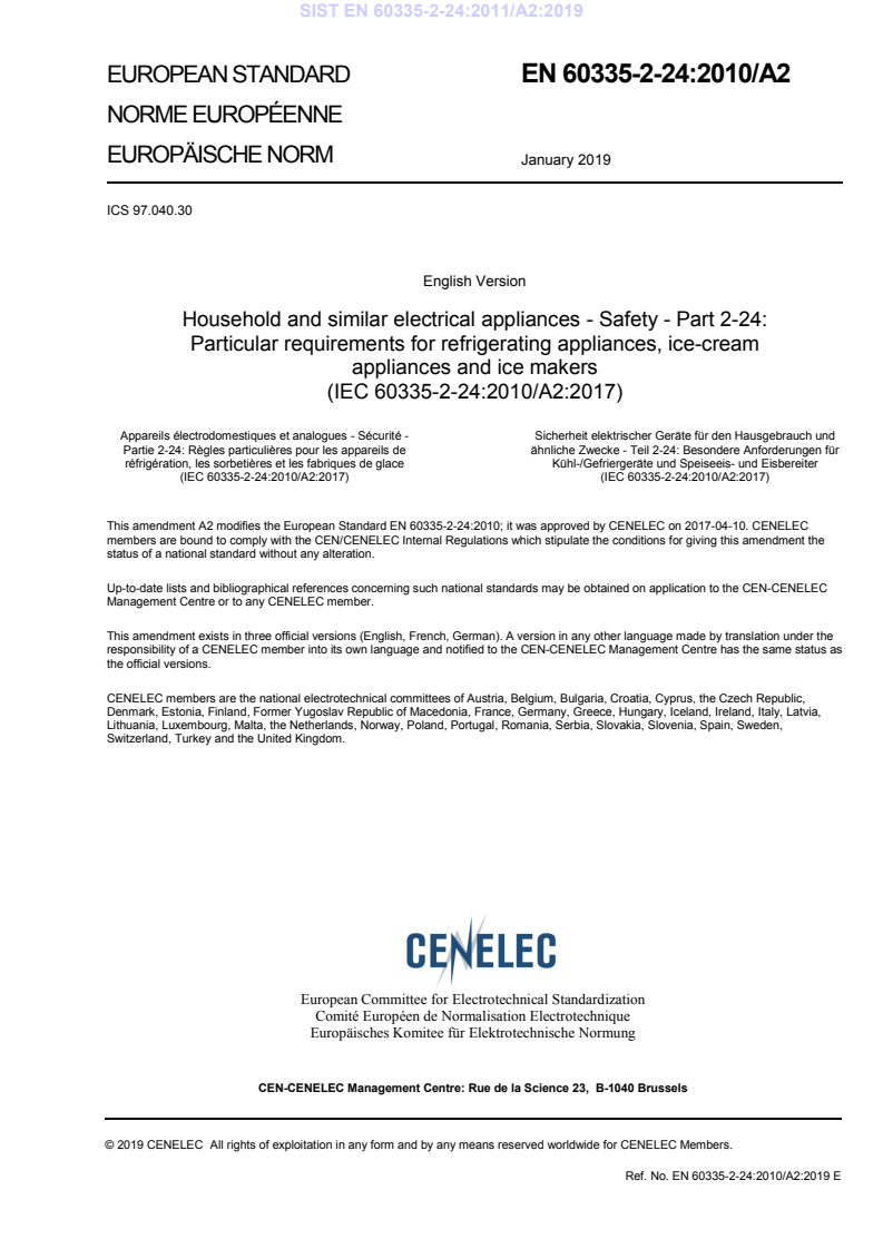 EN 60335-2-24:2010/A2:2019 EN 60335-2-24:2011/A2:2019 - Page 3 preview