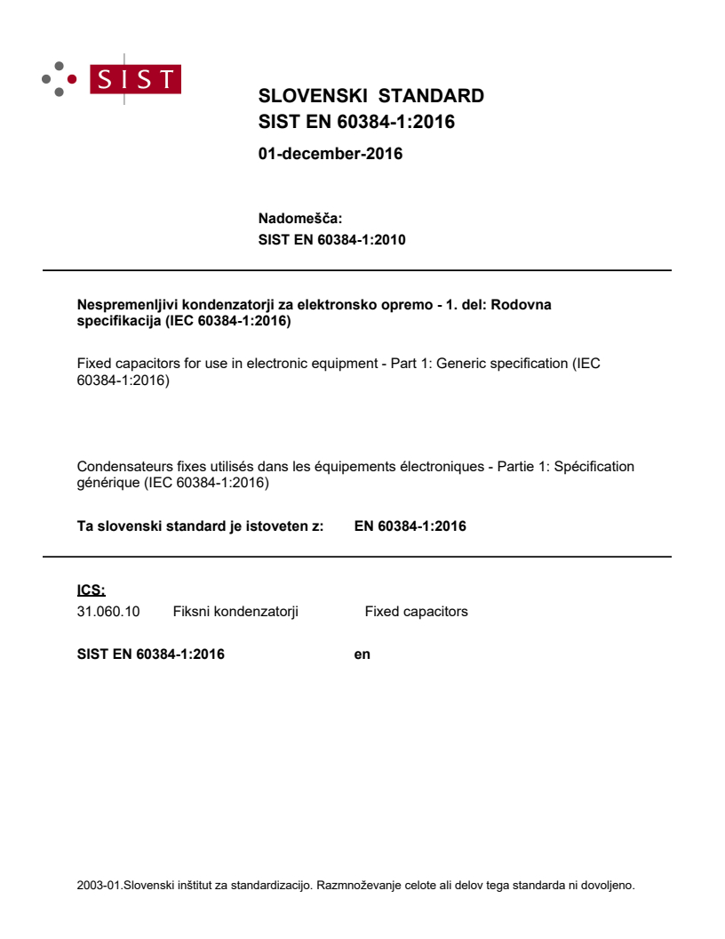 EN 60384-1:2016 EN 60384-1:2016 - Page 1 preview