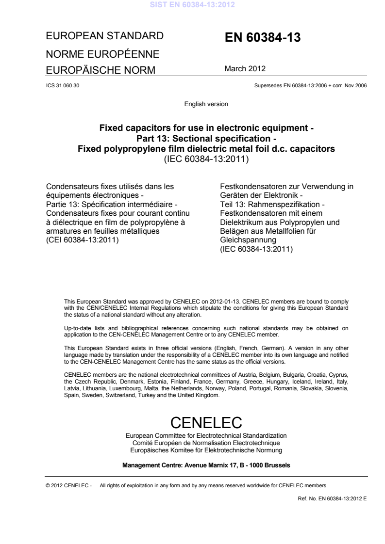 EN 60384-13:2012 EN 60384-13:2012 - Page 3 preview