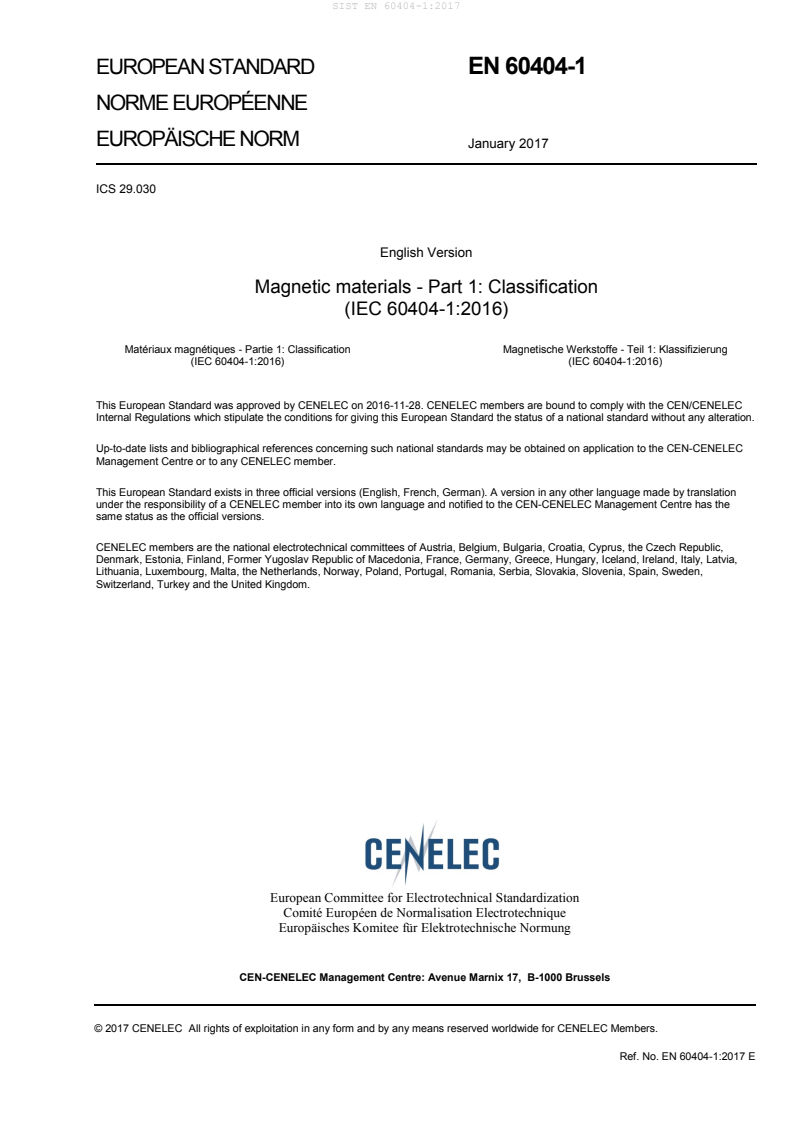 EN 60404-1:2017 EN 60404-1:2017 - Page 3 preview